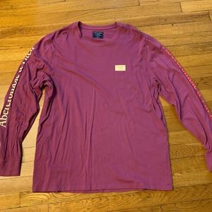 Men’s Abercrombie & Fitch Soft A&F Tee Purple Long Sleeve Shirt Adult Size XXL
